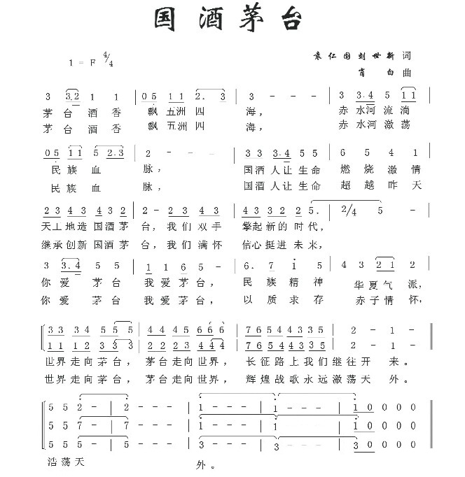 国酒茅台厂歌欣赏茅台酒香飘五洲四海